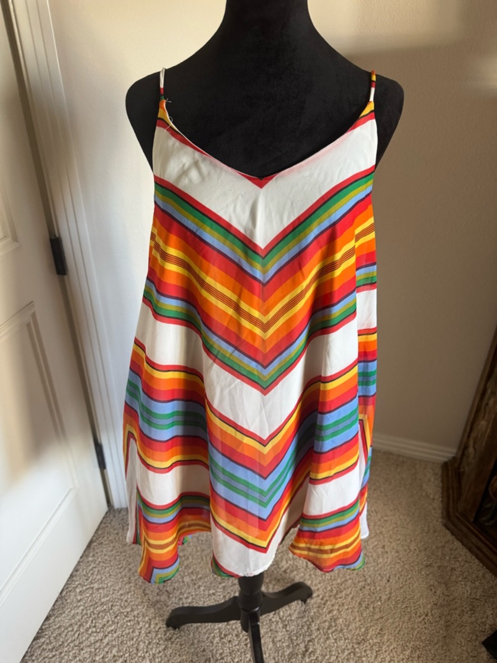 Show Me Your MuMu Rainbow Chevron Circus Swing Dress Medium